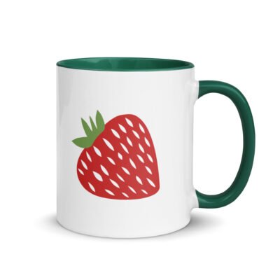 Red Hen Farm Strawberry Mug with Color Inside - Image 3