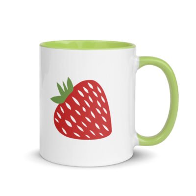 Red Hen Farm Strawberry Mug with Color Inside - Image 5