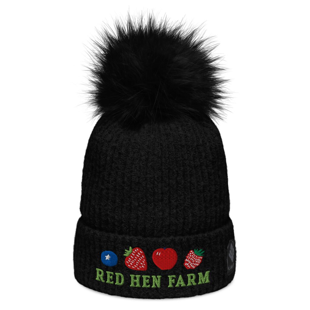 Red Hen Diva pom-pom beanie