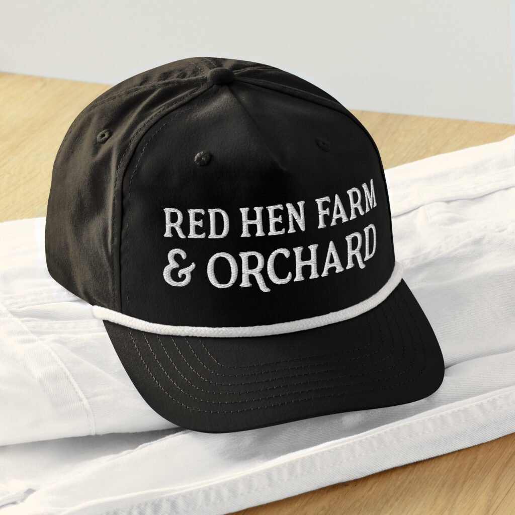 Red Hen Farm and Apple Golf rope cap