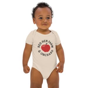 Organic cotton apple baby bodysuit