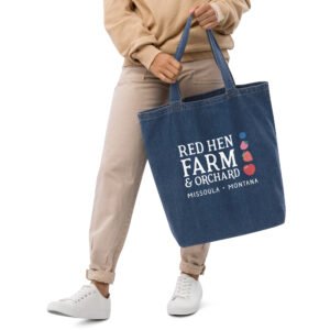 Red Hen Farm - Orchard in Missoula - The Best Berries in Missoula! Organic denim tote bag
